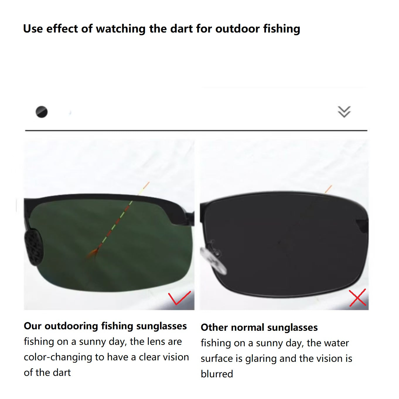 Outdoor Sunglasses for fishing to clearly look  into underwater